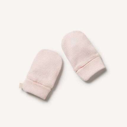 Organic Stripe Rib Mittens
